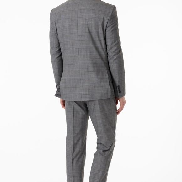 3 Piece Grey Plaid Check Suit 36R x 30W - Picture 4 of 6